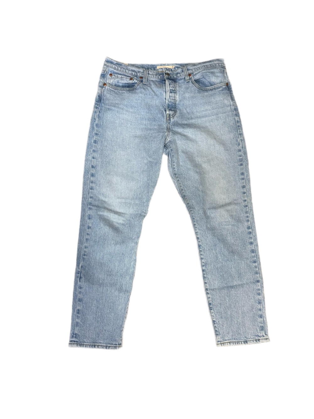 Levi's Premium Denim Wedgie Straight Jeans Button Fly Light Wash Size 32 - Picture 2 of 6